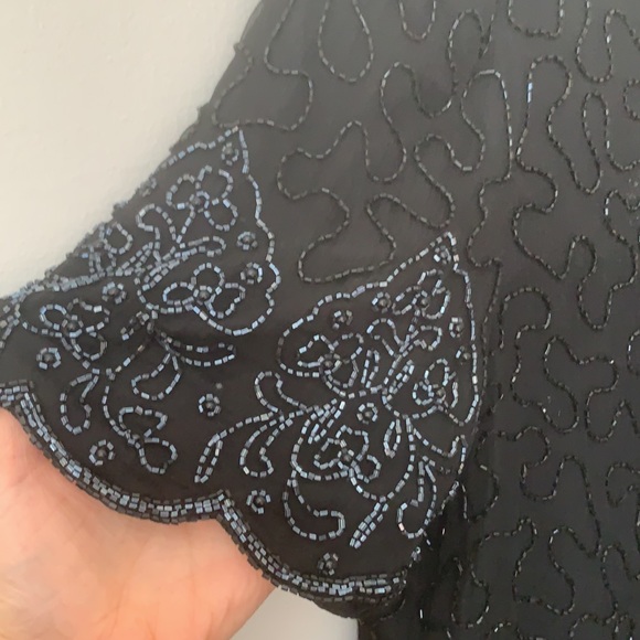 Scala formal beaded top size L. Perfect for a dressy event or even black tie! - Picture 4 of 11